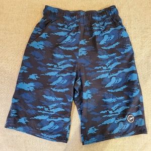 Speedo Boys Swim Trunk Board Short Blue Navy Camo Size M 10 12